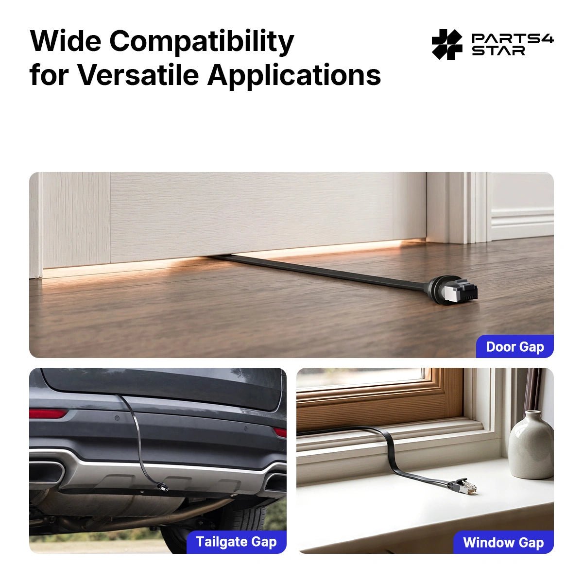Cable used in various applications like door and window gaps