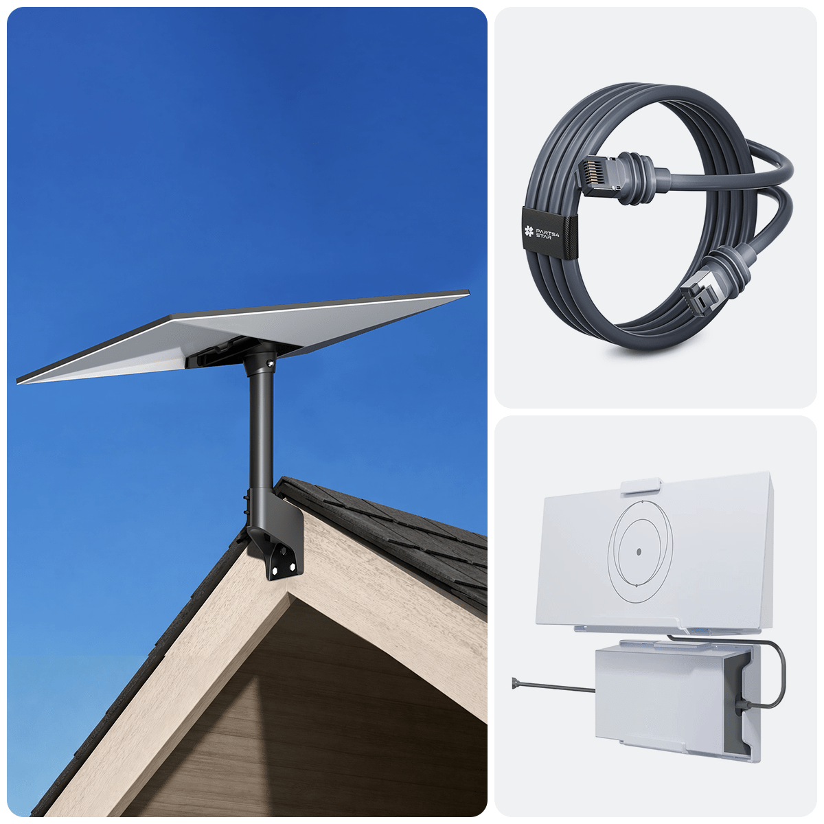 Starlink Gen 3 Wall & Roof Mount Kit – Full Install Bundle with Cable & Router Mount - Parts4Star