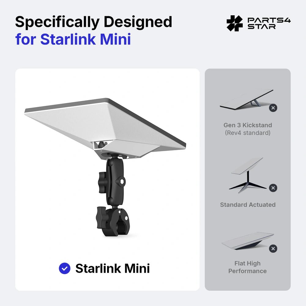 Starlink Mini Adjustable Clamp Mount Kit With 1/4" - 20 and 3/8" - 16 Conversion Screw - Parts4Star
