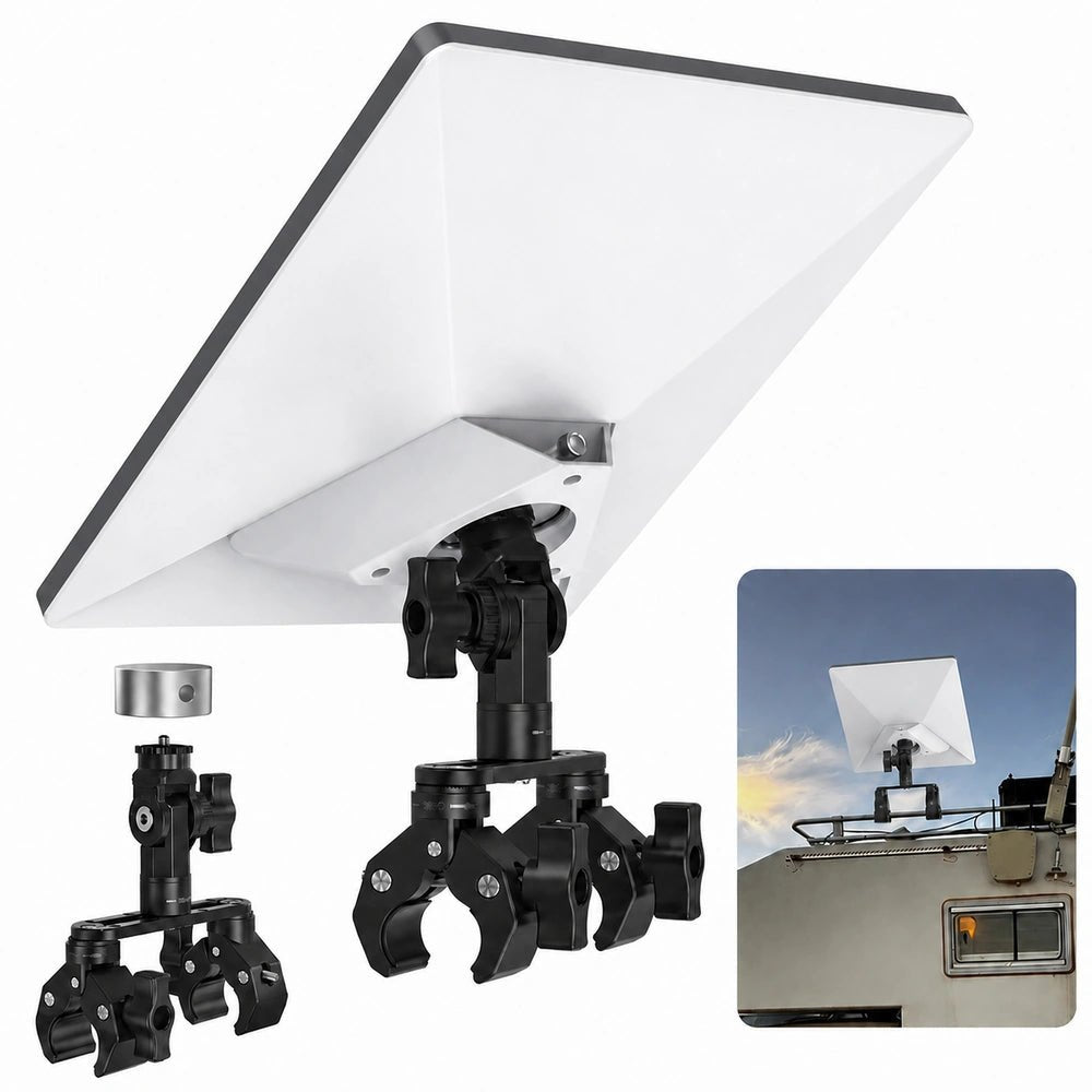 Starlink Mini Adjustable Dual-Clamp Mount Kit with 270° Rotation for RV Ladder & Tripod - Parts4Star