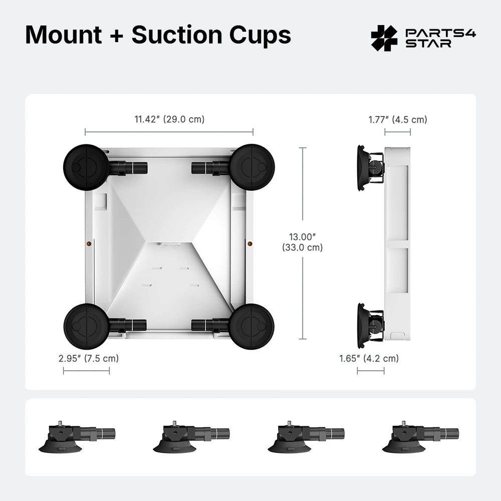 Starlink Mini Armor Quick-Release Heavy-Duty Mount – 2-in-1 Magnetic & Industrial Suction Cup Mount - Parts4Star