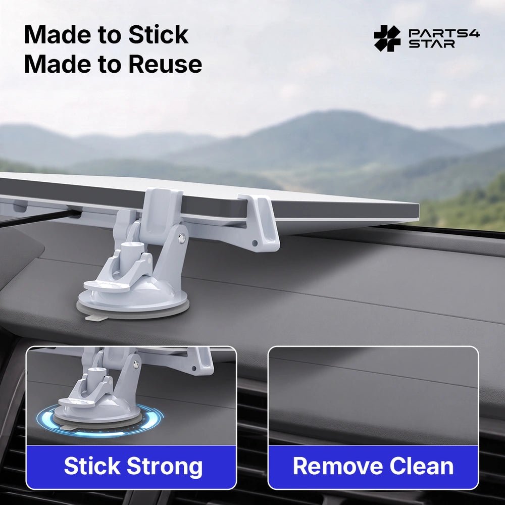 Starlink Mini Dashboard & Windshield Suction Cup Car Mount with Strong Nano Adhesive, Fits Most Vehicles, Starlink Mini Accessories - Parts4Star