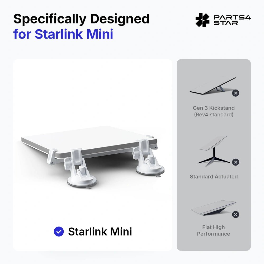 Starlink Mini Dashboard & Windshield Suction Cup Car Mount with Strong Nano Adhesive, Fits Most Vehicles, Starlink Mini Accessories - Parts4Star