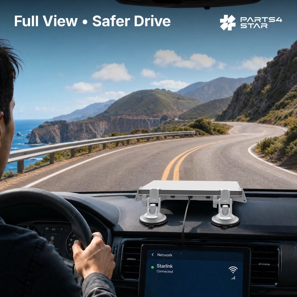 Starlink Mini Dashboard & Windshield Suction Cup Car Mount with Strong Nano Adhesive, Fits Most Vehicles, Starlink Mini Accessories - Parts4Star