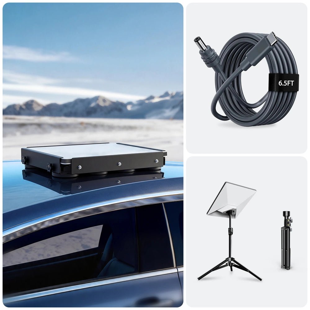 Starlink Mini Magnetic Roof Mount Travel Kit with Power, Cable, Case, Tripod & Cover - Parts4Star