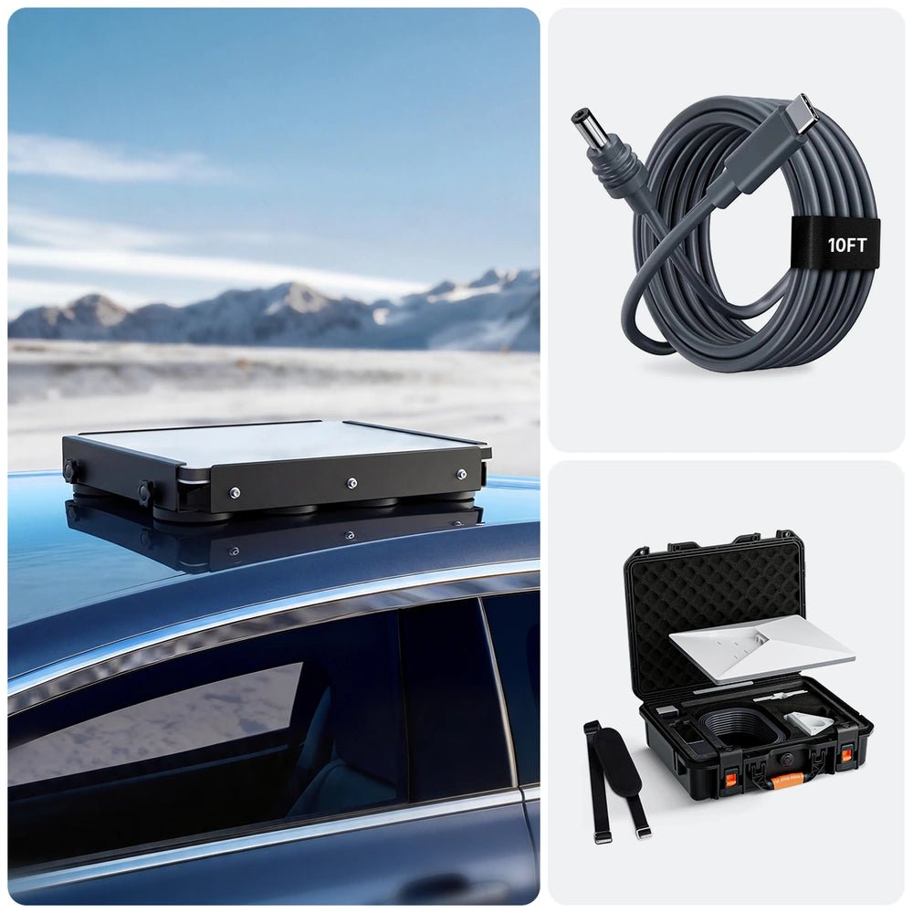 Starlink Mini Magnetic Roof Mount Travel Kit with Power, Cable, Case, Tripod & Cover - Parts4Star