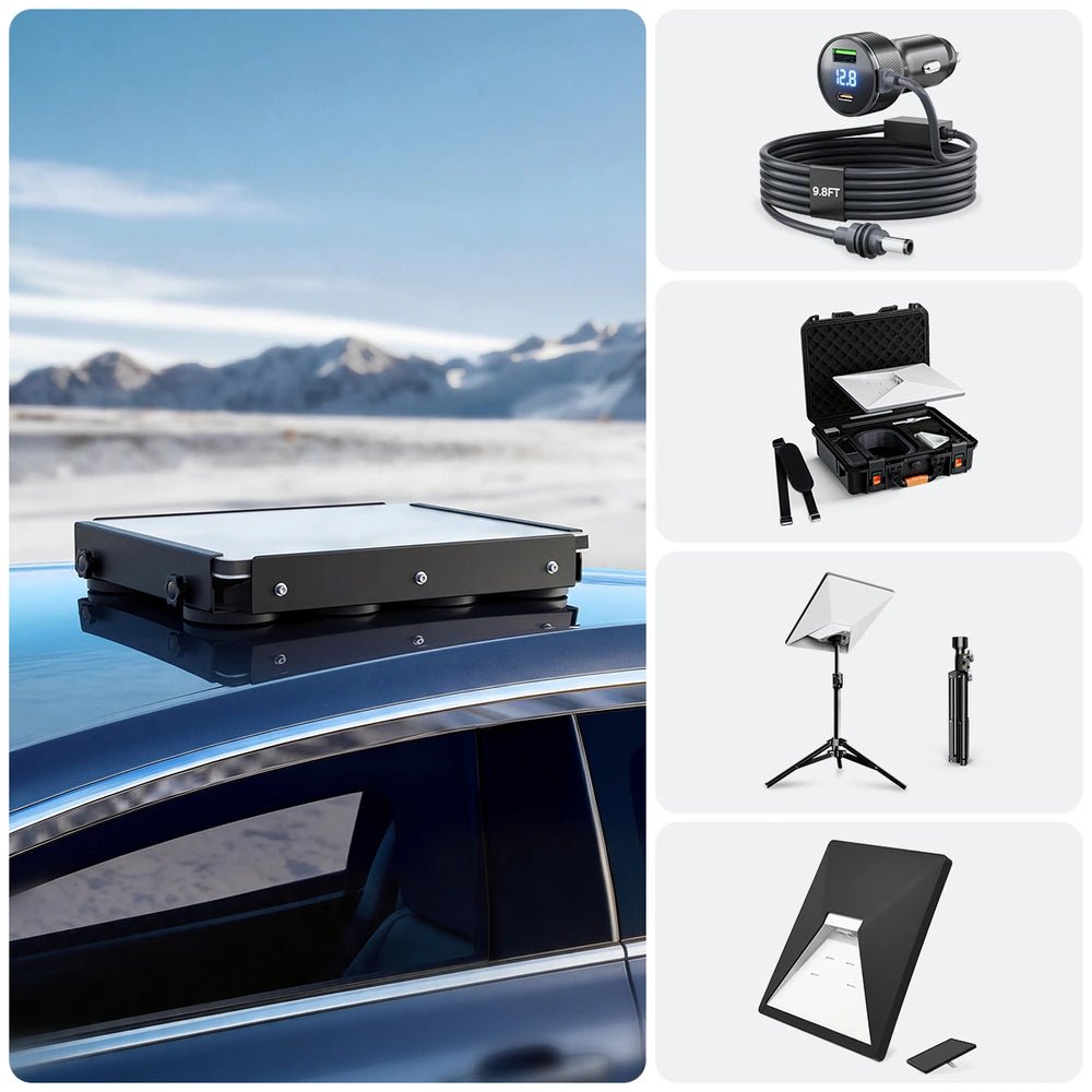 Starlink Mini Magnetic Roof Mount Travel Kit with Power, Cable, Case, Tripod & Cover - Parts4Star