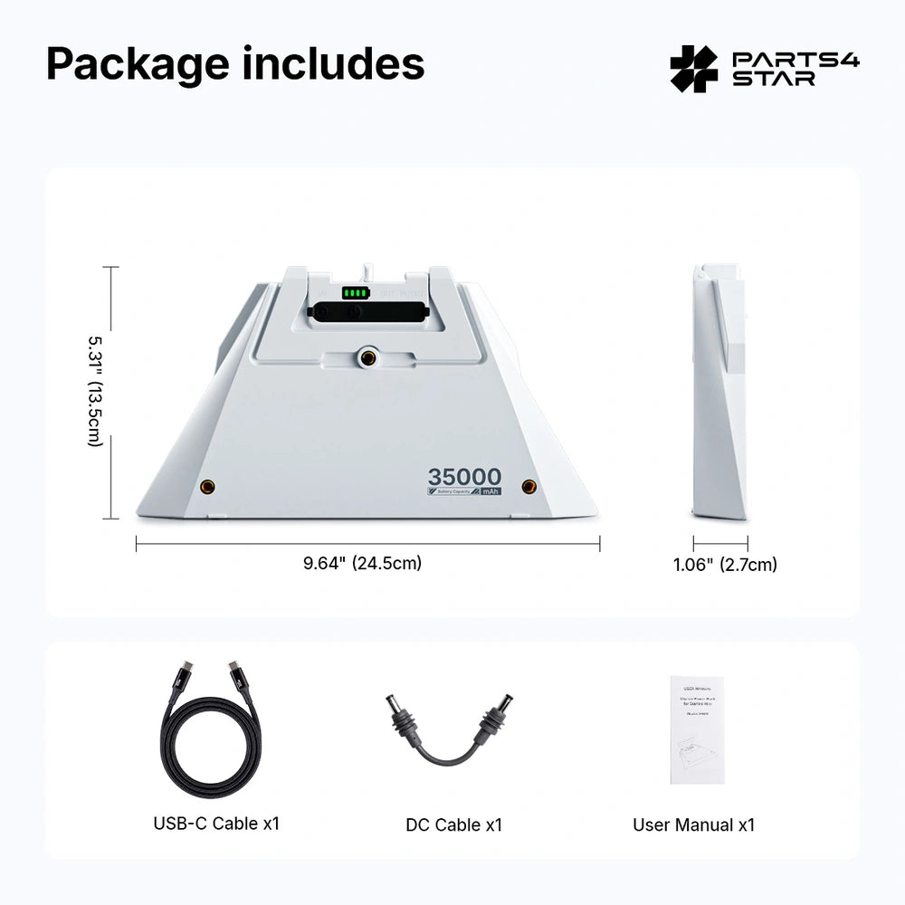 Package contents of Starlink Mini Power Bank including cables
