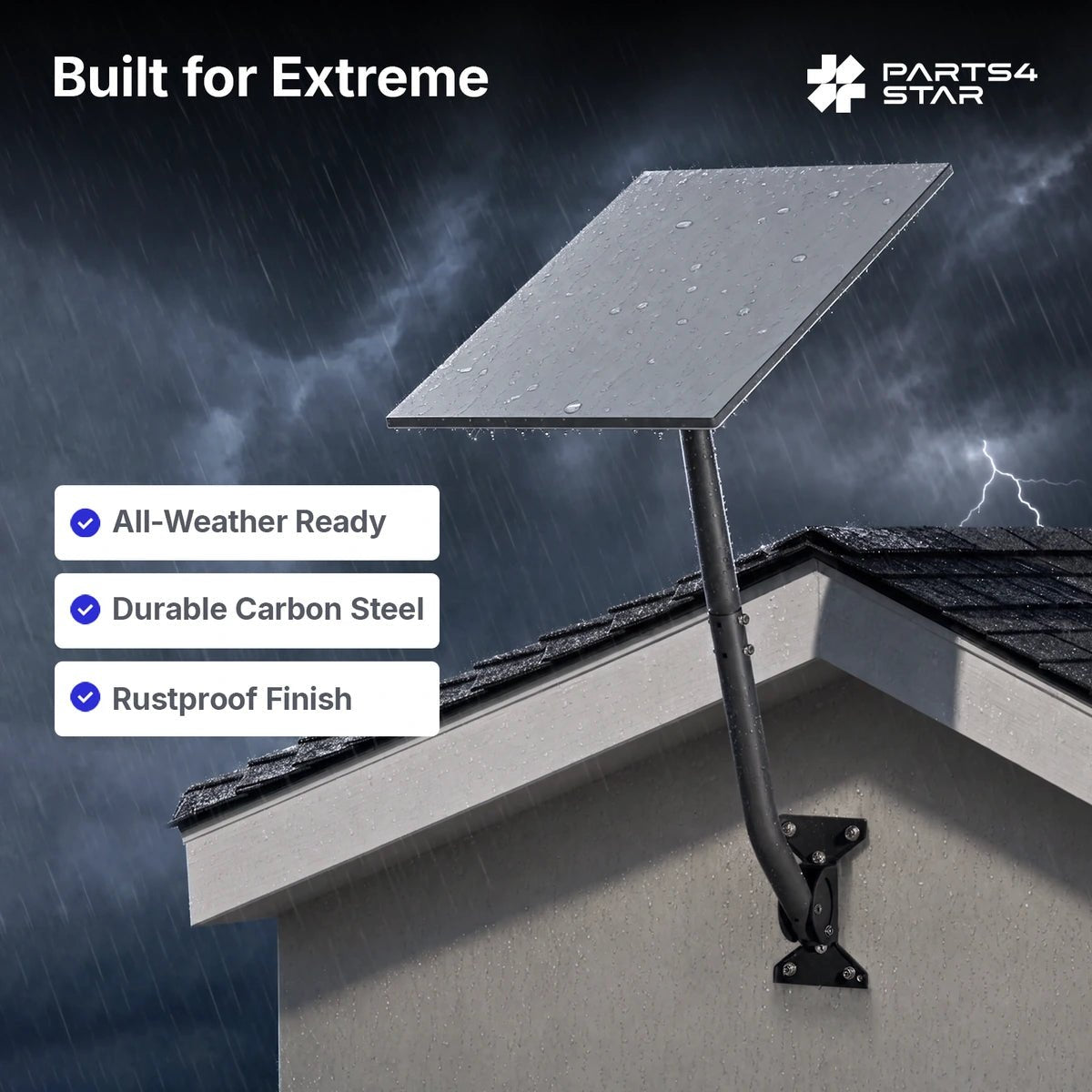 Starlink Standard 4 / 4X Wall & Roof Mount Kit - 30" Adjustable Mount for Gen 3/V3/V4 - Parts4Star