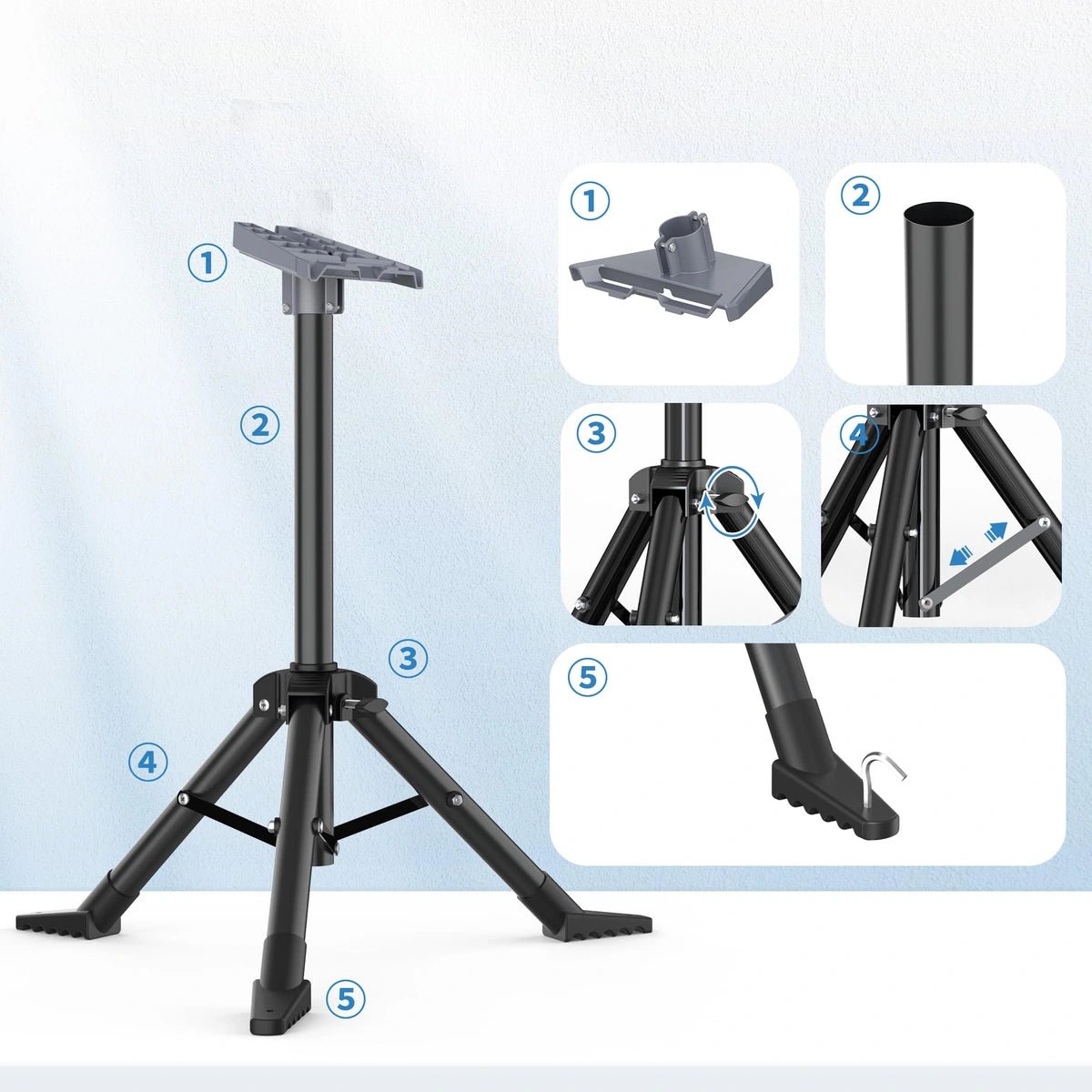 Starlink Standard 4/4X Tripod Mount - Height Adjustable, Gen 3/V3/V4 - Parts4Star
