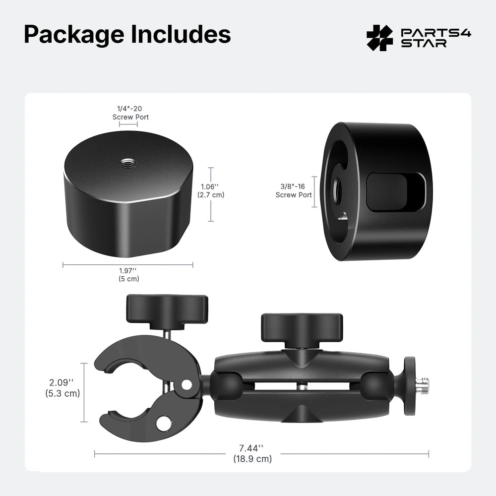 Starlink V5 Adjustable Clamp Mount Kit With 1/4"-20 and 3/8"-16 Threads - Parts4Star