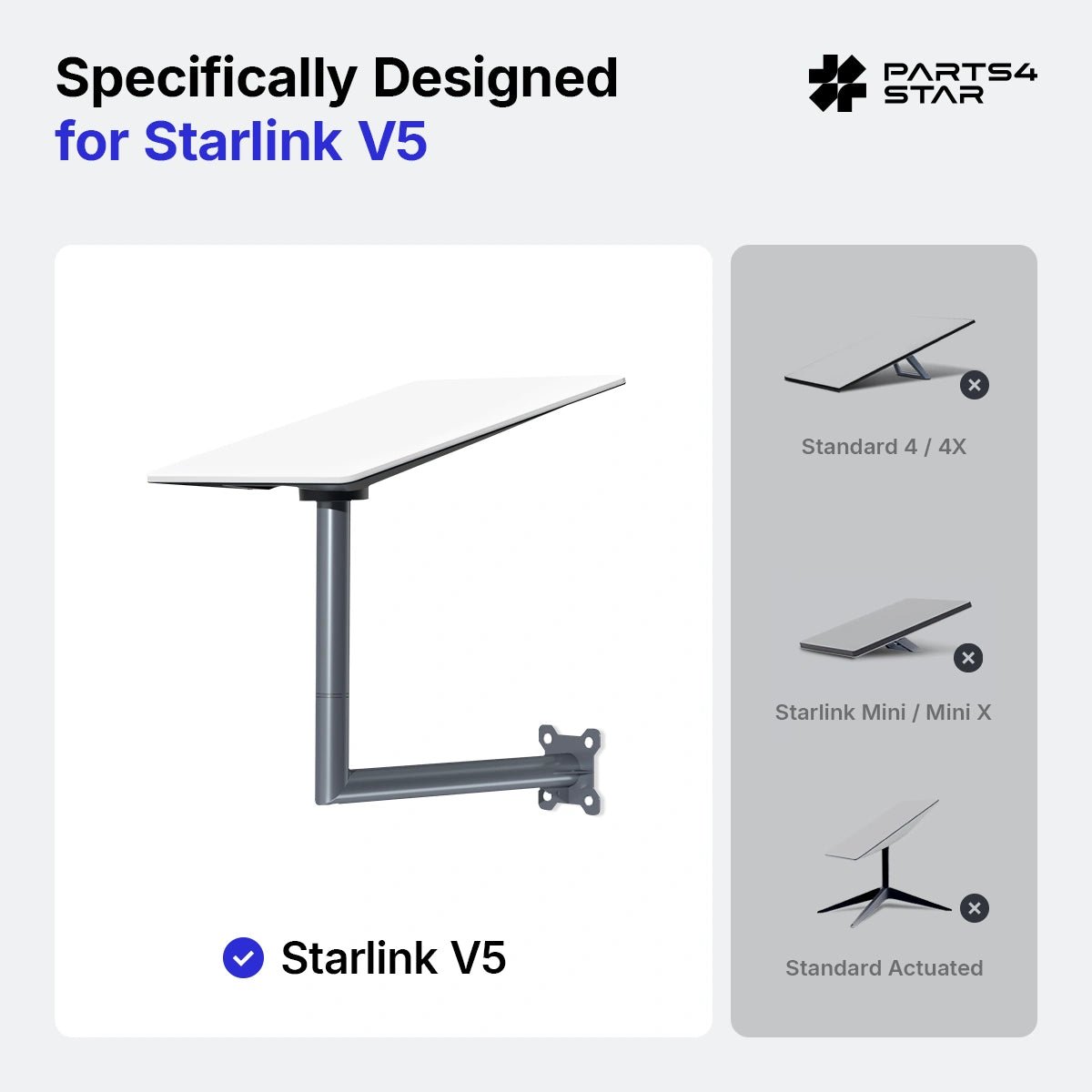 Starlink V5 Adjustable Wall Mount Kit - 13.19'' Long Extension Pole - Parts4Star