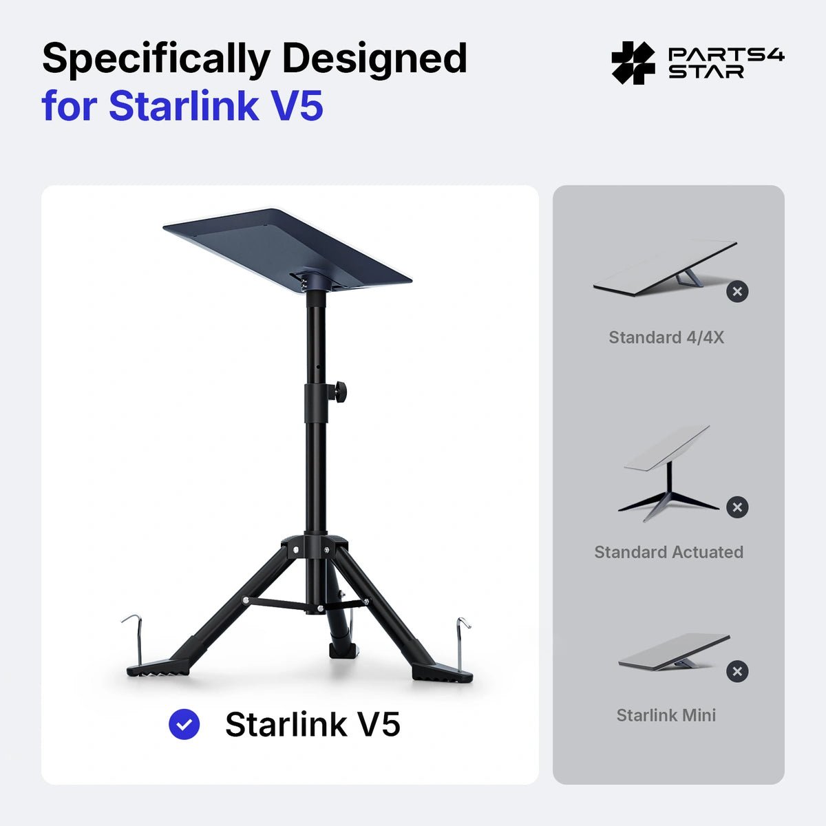 Starlink V5 Tripod Mount - Adjustable Stand With Ground Stakes - Parts4Star