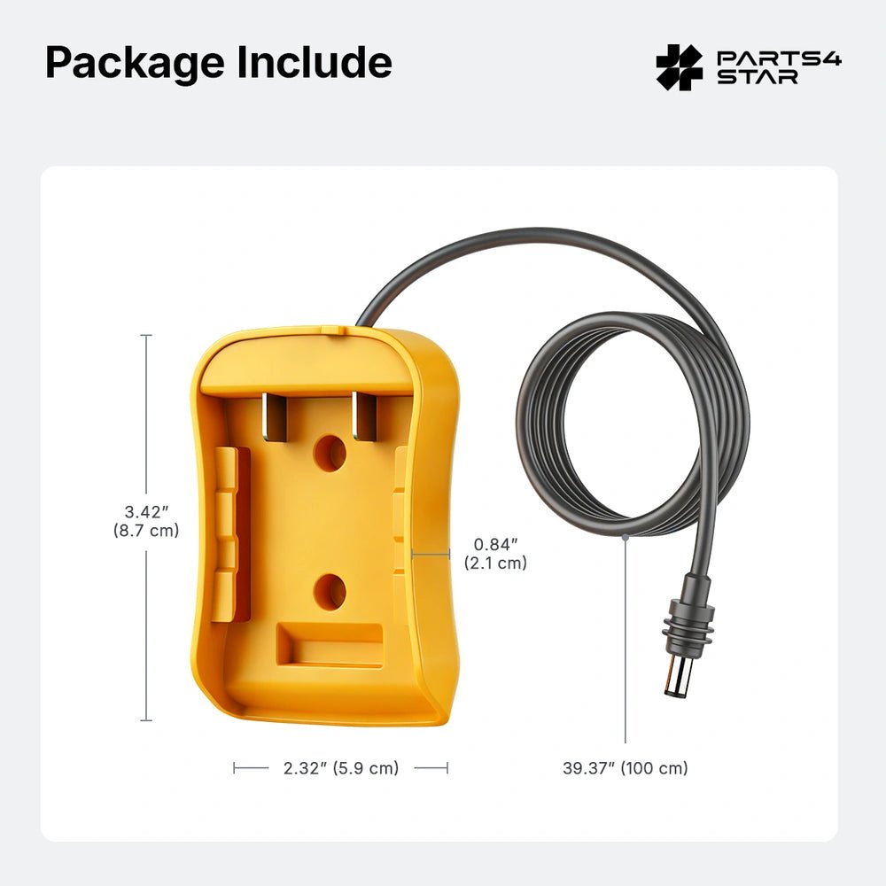 DeWalt Battery Adapter with DC Power Cable for Starlink Mini - Parts4Star