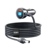 Car Cigarette Lighter DC Power Cable with Digital Voltage Display for Starlink Mini