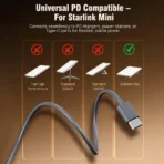 Starlink Mini Type C to DC Power Cable – Real-Time Voltage & Current Monitor - Image 4
