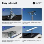 Starlink Gen 3 Adjustable Roof Pivot Mounting Kit with 0–90° Tilt, 5.5"x8.8" Stable Base, Heavy-Duty Aluminum Alloy, Fits Tile, Shingle & Flat Roofs, Starlink Gen 3 Accessories - Image 6