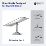 Starlink Gen 3 Adjustable Roof Pivot Mounting Kit with 0–90° Tilt, 5.5"x8.8" Stable Base, Heavy-Duty Aluminum Alloy, Fits Tile, Shingle & Flat Roofs, Starlink Gen 3 Accessories - Image 2