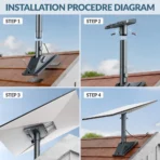 Starlink Gen 3 Adjustable Roof Mounting Kit with 0–90° Tilt, 5.5"x8.8" Stable Base, Heavy-Duty Aluminum , Fits Tile, Shingle & Flat Roofs, Starlink Gen 3 Accessories - Зображення 5